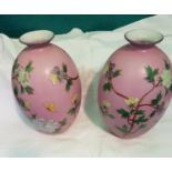 Pair of vintage oriental vases. Stand 30 cms tall.