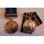 GSM with Palestine Bar to 3853508 PTE.J.E.PRESTON.LOYAL.R. with additional unmarked Military Medal.