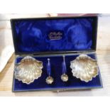 Boxed Set of Chester Silver Salts and Spoons.