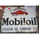 Gargoyle Mobiloil Enamel Advertising Sign - 242 x 19".