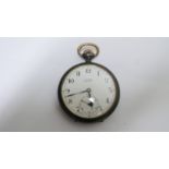 Zenith Gun Metal Cased Pocket Watch - 40mm dia face - working order.