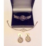 Vintage Shetland silver bracelet & large Shetland silver cufflinks& Ola Marie Gorie silver bracelet