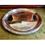 Russian Silver Dish/Platter 869 grams in weight - diameter 26.7cm.