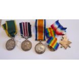WW1 Military Bravery Medal/Trio/Territorial Efficiency Group of 5 to a SJT;J.F.OAKES in the RASC.