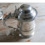 Georgian Silver Lidded Tankard - London 1771 Jacob Marsh/John Moore? 8" Long x 7" Tall - 630 grams.