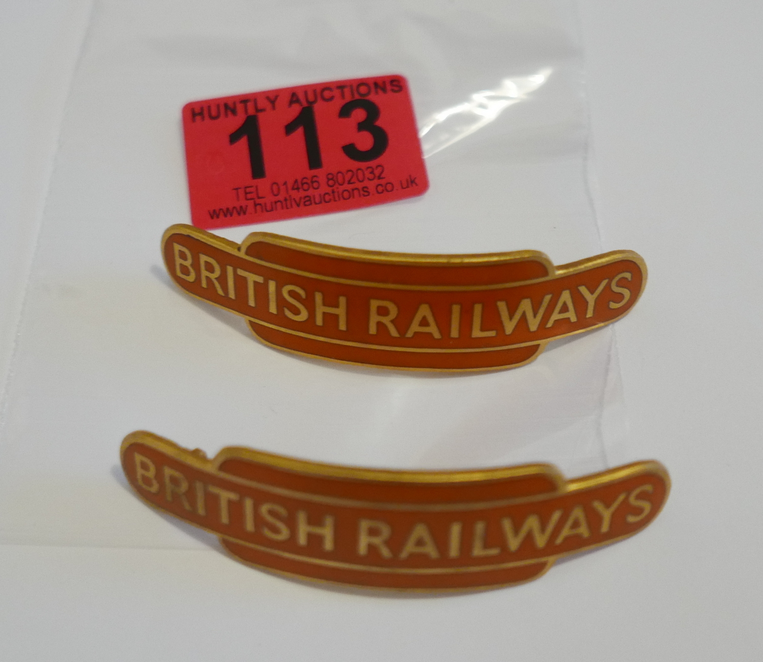 Pair of Genuine Vintage J R Gaunt British Railway Totem Badges.