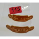 Pair of Genuine Vintage J R Gaunt British Railway Totem Badges.