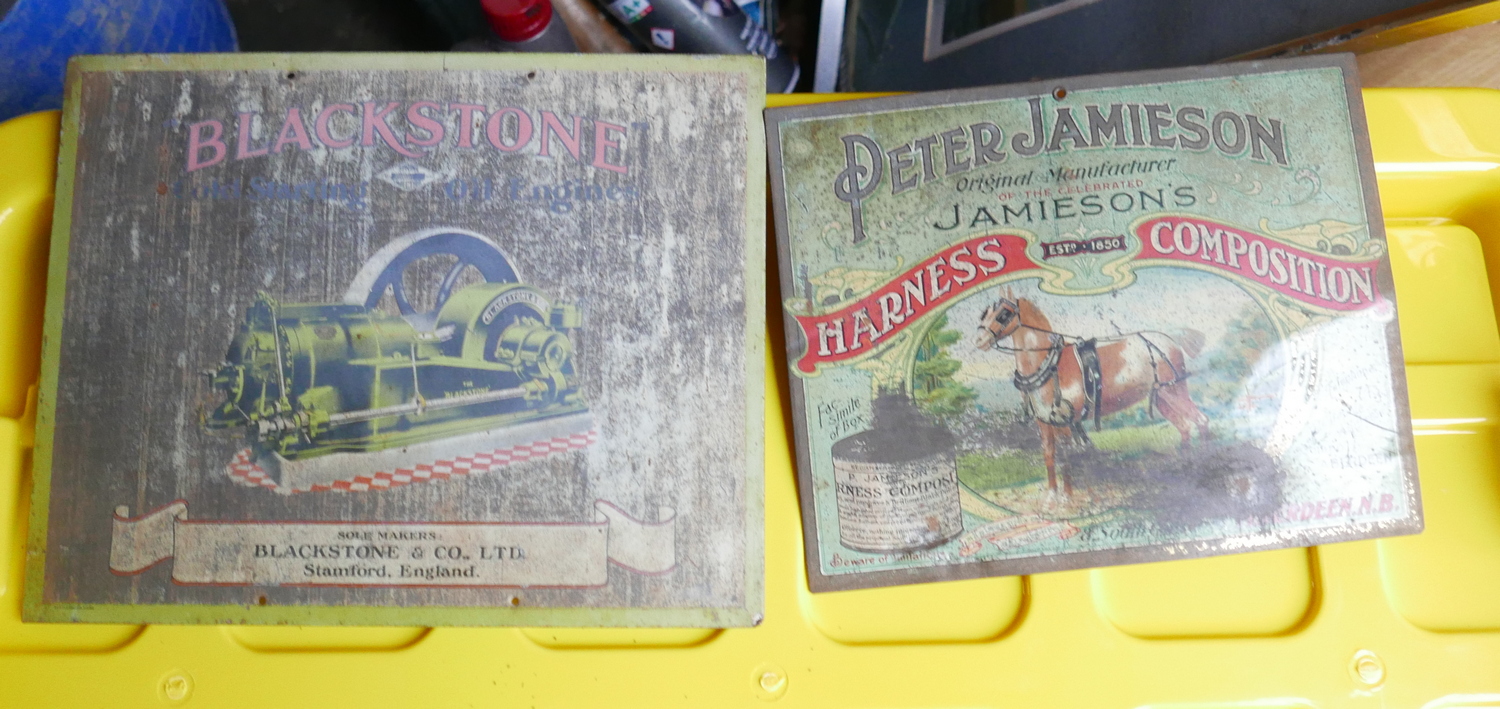 Vintage Pair of Advertising Tin Signs.