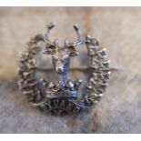 Vintage Silver Gordon Highlanders Bydand Sweetheart Brooch by WD&Co - 26mm diameter.