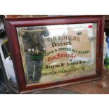 Antique/Vintage Advertising Mirror 32" x 25" John Rogers Pewterers Barking Road London.