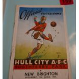 Football Programme Hull City A.F.C. vs New Brighton 1947