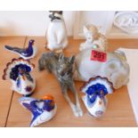 Lot of 7 Vintage Russian Porcelain Animal Figures.