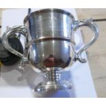 Antique Solid Silver Agricultural Trophy - 215mm wide and 145mm tall - total weight 355 grams.