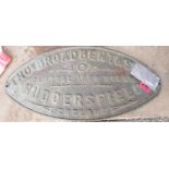 Large Bronze? Sign Broadbent Huddersfield - 20 1/2" x 9".