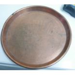 Teachers Highland Cream Whisky Copper Drinks Tray - 12" diameter.