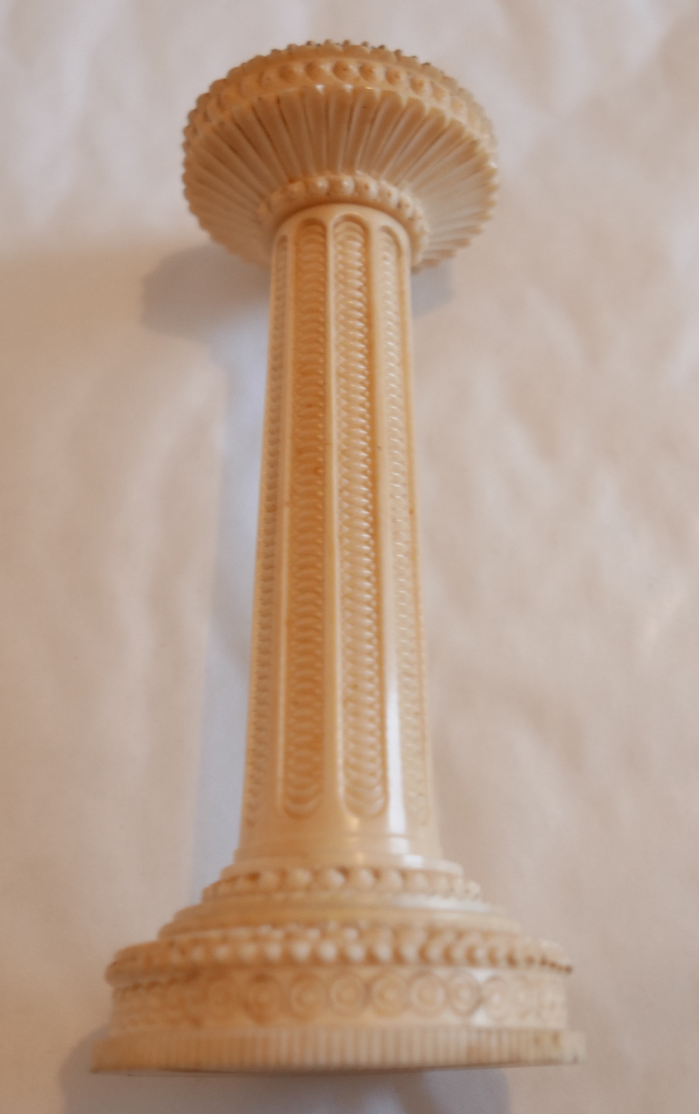Antique Miniature Ivory Sundial and Thermometer - 6 1/4" (160mm) tall. - Image 4 of 6