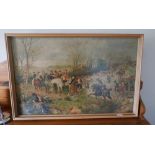 Vintage Framed Oleograph? Print of Jacobites Retreat - 35" x 23".