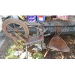 Vintage Haldane Spinning Wheel and Chair.