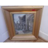 George Manson Montrose Artist Framed Watercolour of Cathedral Ruins dated 1872 - 22 1/2" x 19".
