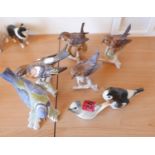 Lot of 5 Goebel Birds and 2 Russian Bird Figures.