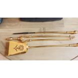 Vintage Set of Brass Fire Irons.