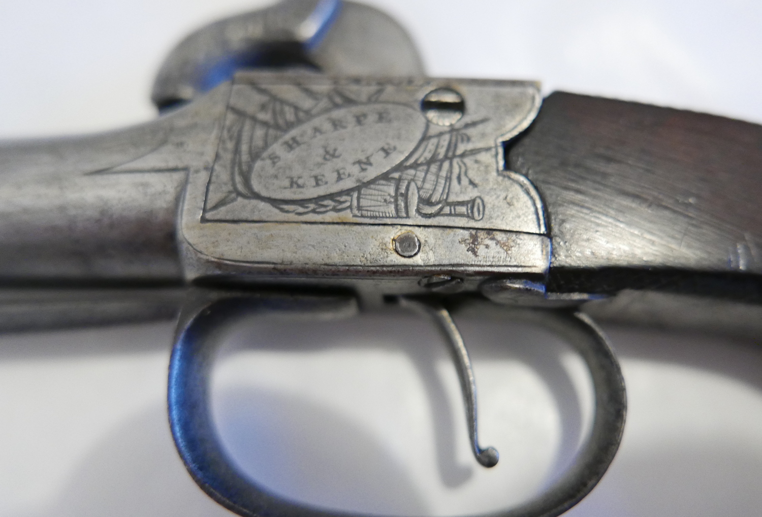 Antique Sharpe&Keene London single barrel Percussion Pistol with Spring Dagger. - Image 2 of 11