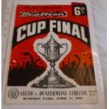 Football Programmes Scottish Cup Finals 1960 Kilmarnock vs Rangers & 1961 Celtic vs Dunfermline Ath.