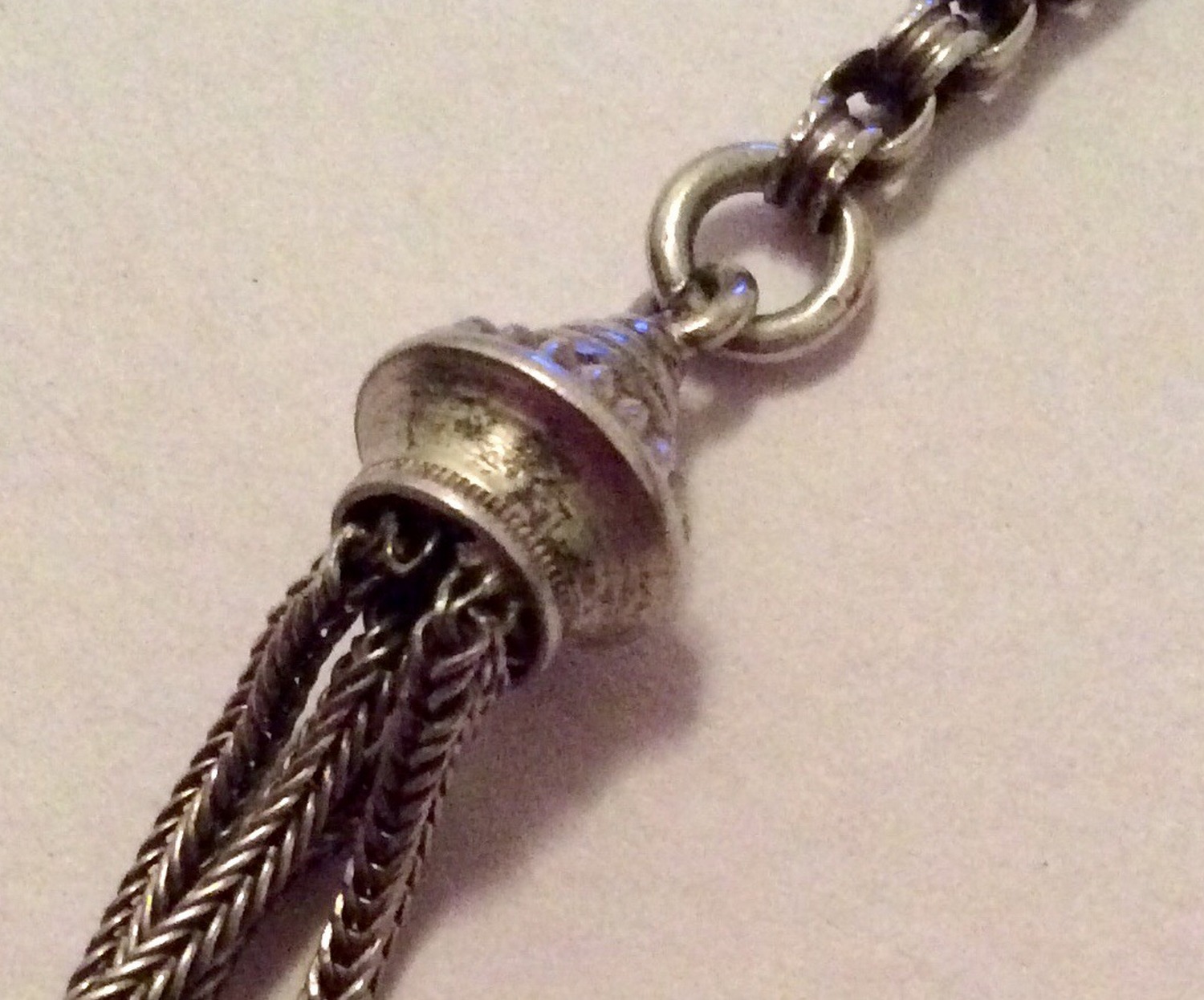 VICTORIAN LADIES ALBERTINA WATCH CHAIN NO SILVER HALLMARKS - Image 2 of 3