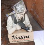 Vintage Philip's Shoes Advertising Figure 12" x 8".