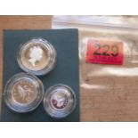 Silver Proof Piedfort Coins - 1996-£2, 1990-5 pence and 1992 - 10 pence.
