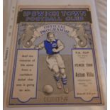 Football Programme Ipswich Town vs Aston Villa FA Cup 1939.