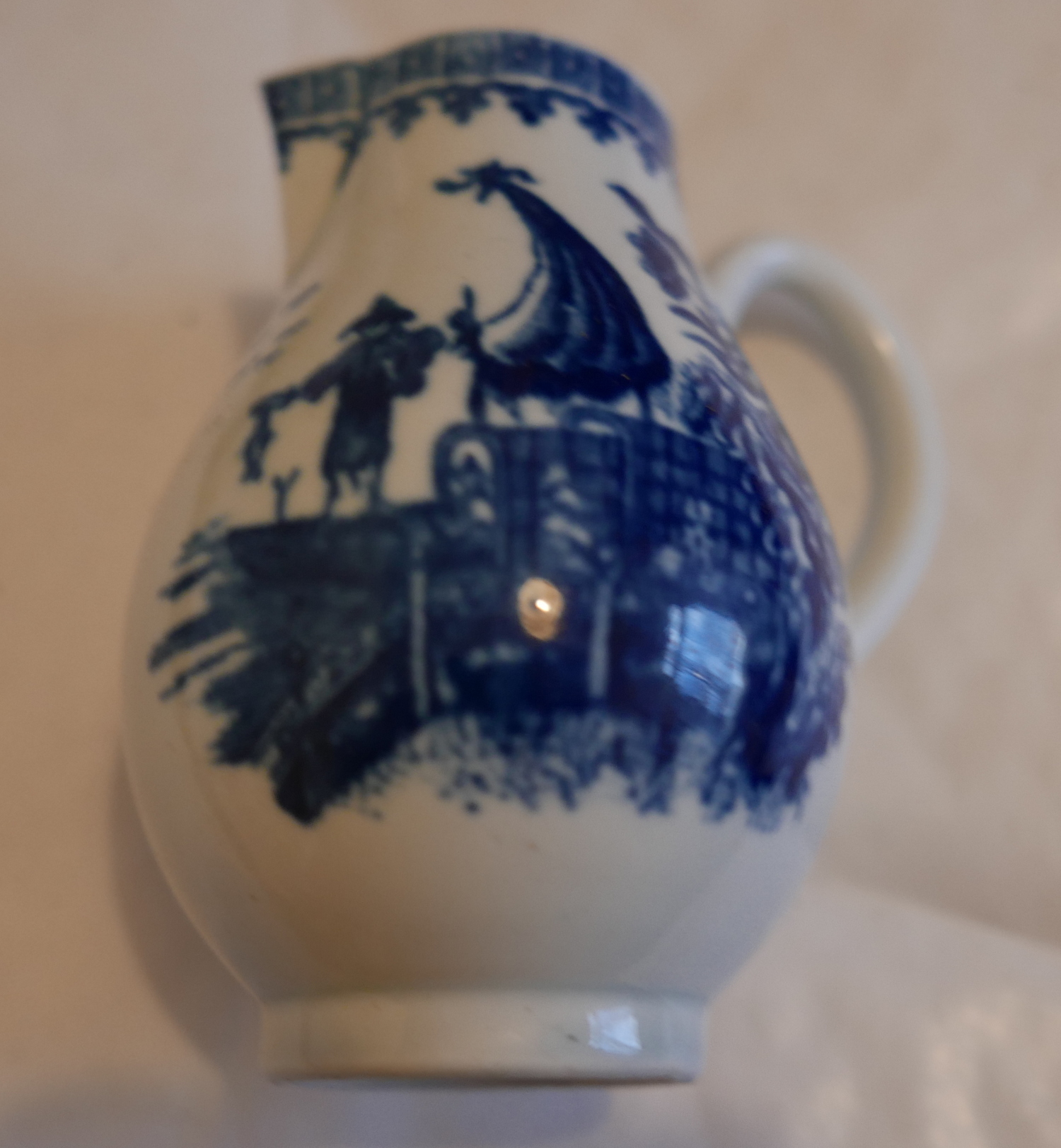 Antique 18th Century English Porcelain Sparrow Beak Jug 3 1/2" tall - excellent cond. - Image 2 of 7