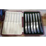 Vintage Boxed Set Of Silver Handled Butter Knives.