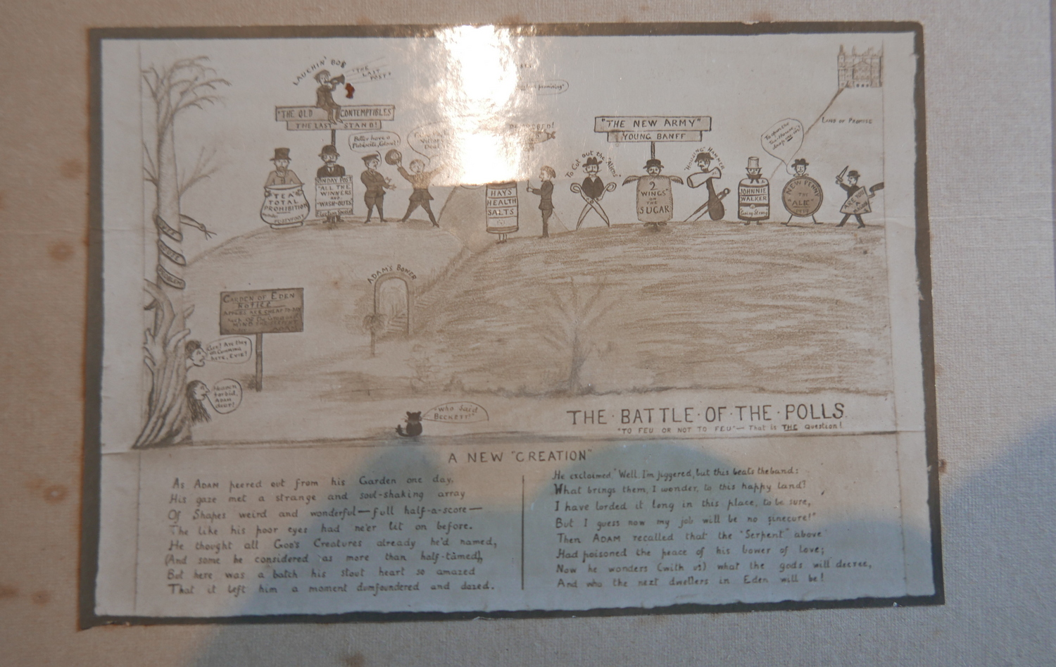 Antique c1900 Albumen Print Photo of The Battle of the Polls Religious Cartoon Banff-Scotland. - Image 2 of 6
