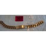 9 karat Gold Identity Bracelet - 20cm - 84.9 grams total weight.