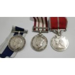 Meritorious Service-SE Asia 1945-46 and Long Service Medal to Cecil Levell - Royal Navy.