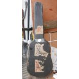 Antique/Vintage Metal and Wood Boxed Quetta Guitar 36 1/2".