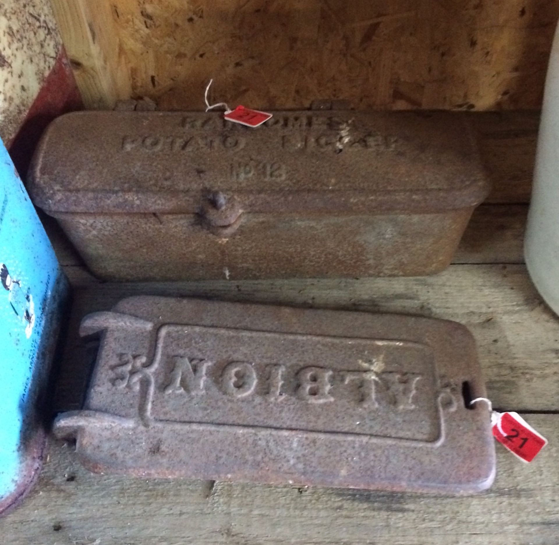 Ransome Tool Box and Albion Cast Iron Plate.