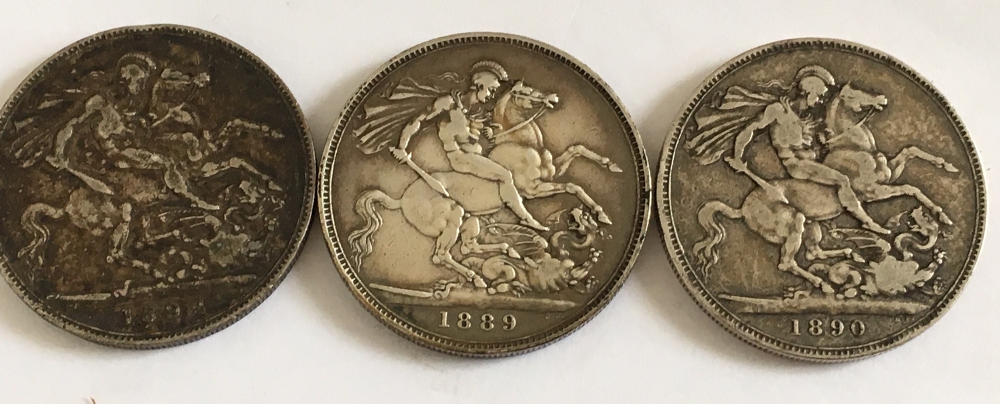 Lot of 1889&1890 and 1892 Victorian Crown. - Image 2 of 2