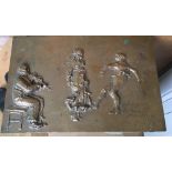 Kari Rolfsen (Norwegian Artist) Bronze Plaque of Johannes Dahle Fiddle Player 1973 (35cm x24cm)