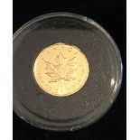 Boxed Westminster Canadian Fine Gold 1/20 oz Coin.