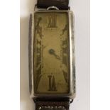 Vintage 1930s Silver Banana Watch marked B.S.G.D.G - D.R.P No 257360 - working order.
