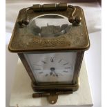 Vintage Brass Carriage Clock in an working order - 4 1/2" x 2 3/4" x 2 3/8".