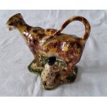 Antique Cow Creamer 18cm long and 13cm tall.