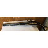 Antique Flintlock Pistol - 20" overall with a 12 1/2" Barrel.