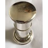 Vintage Silver Crested Lidded Pillar Box Burner - 5" closed and 6 1/2" open.