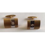 Pair of 18 karat Gold Two Tone Cufflinks - 10.9 grams total.