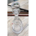 Vintage William Yeoward Glass Decanter - 16" tall.