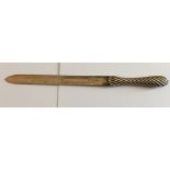 Vintage Silver Letter Opener - 8 3/4" long.