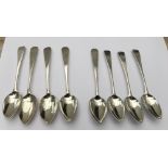 Lot of 8 Georgian Silver Teaspoons - 5 1/2" long (100 grams)